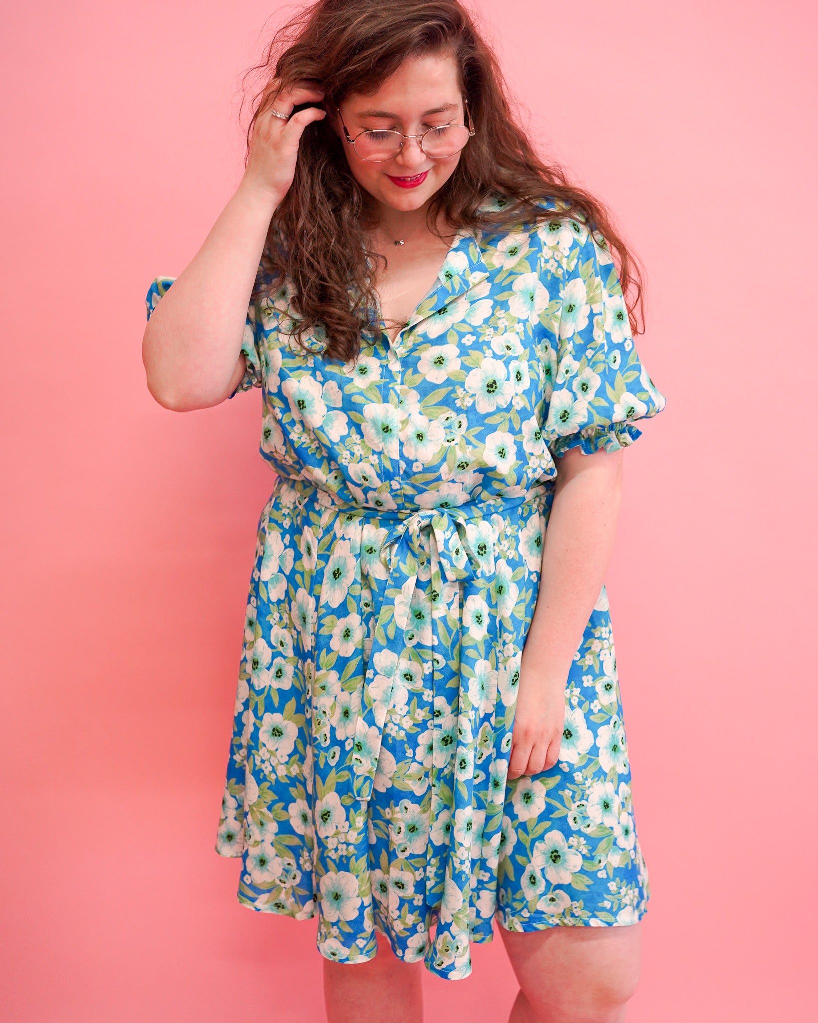 Jurk Elisa | Blauw bloemen