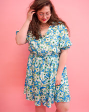 Jurk Elisa | Blauw bloemen