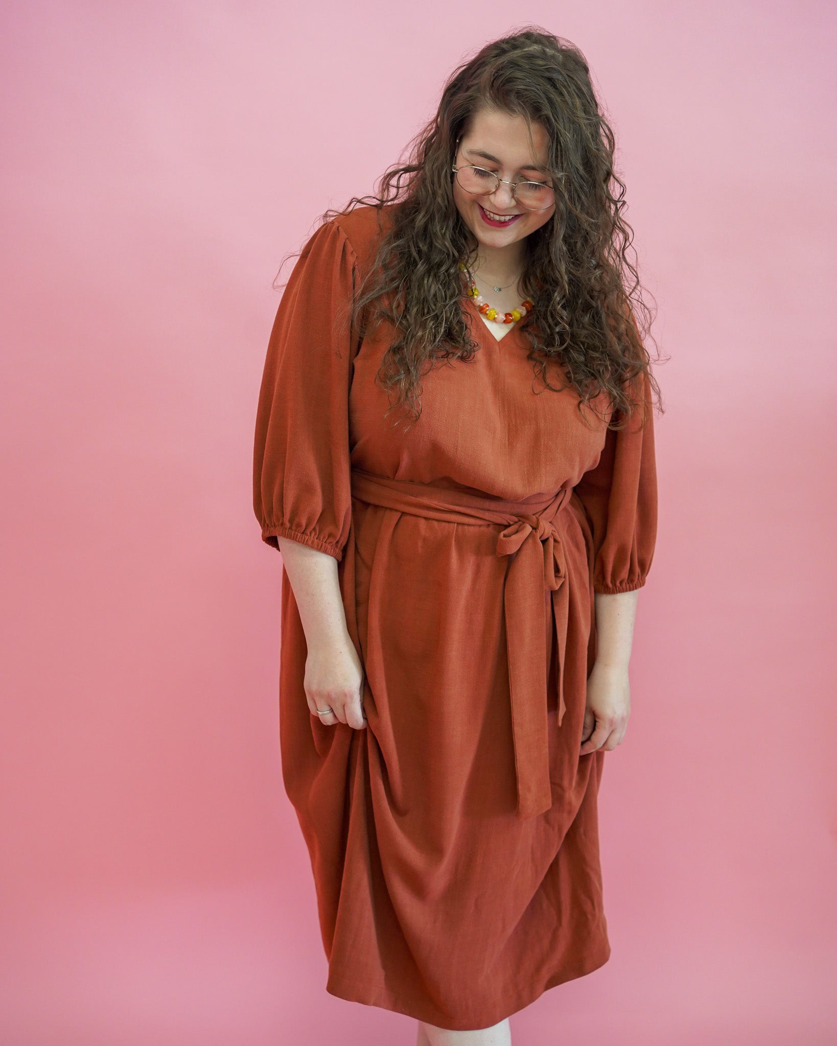 Jurk Fleur | Brique