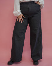 Jeans wide leg Jane | Black denim