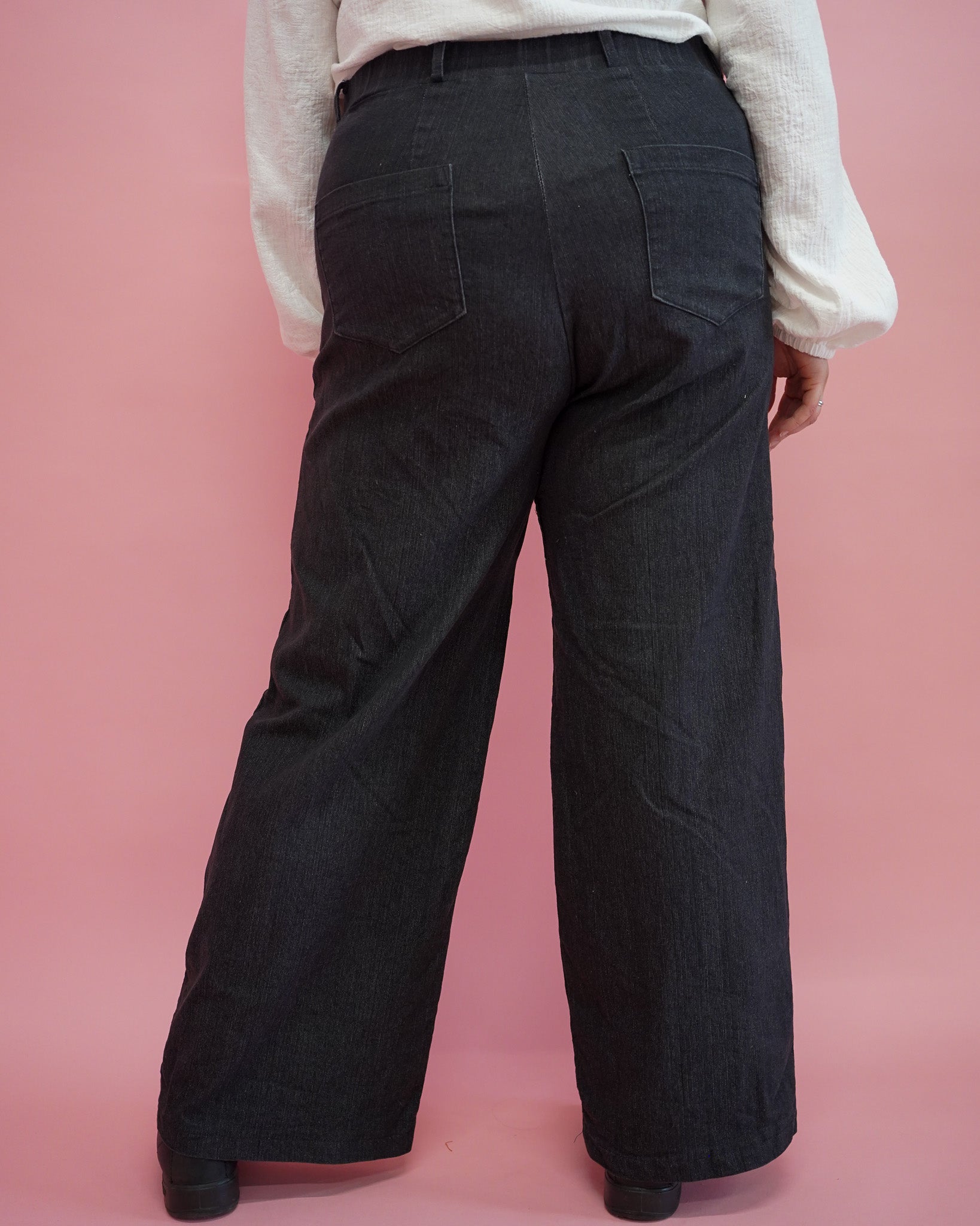 Jeans wide leg Jane | Black denim