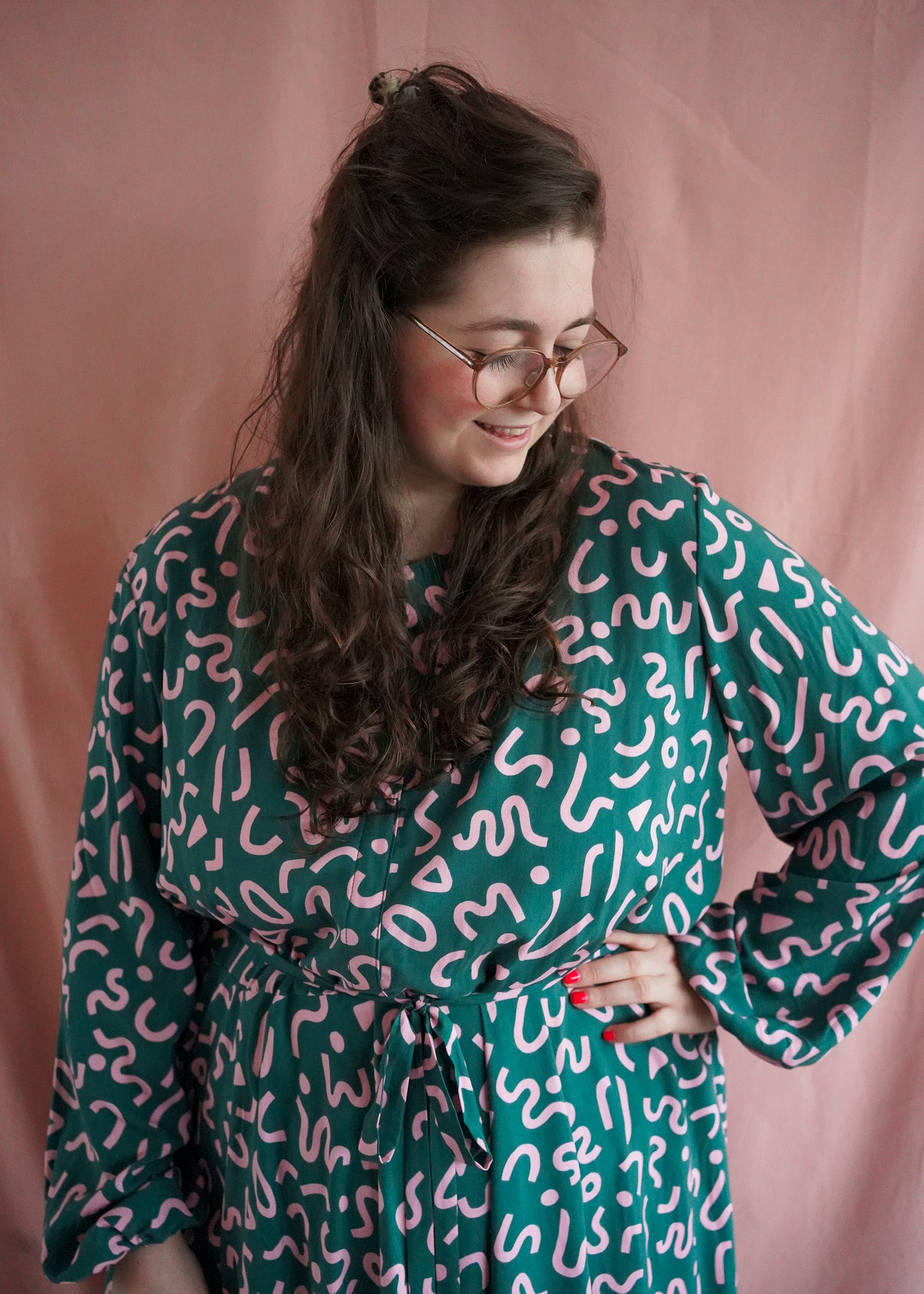 Elisa dress | Green/pink