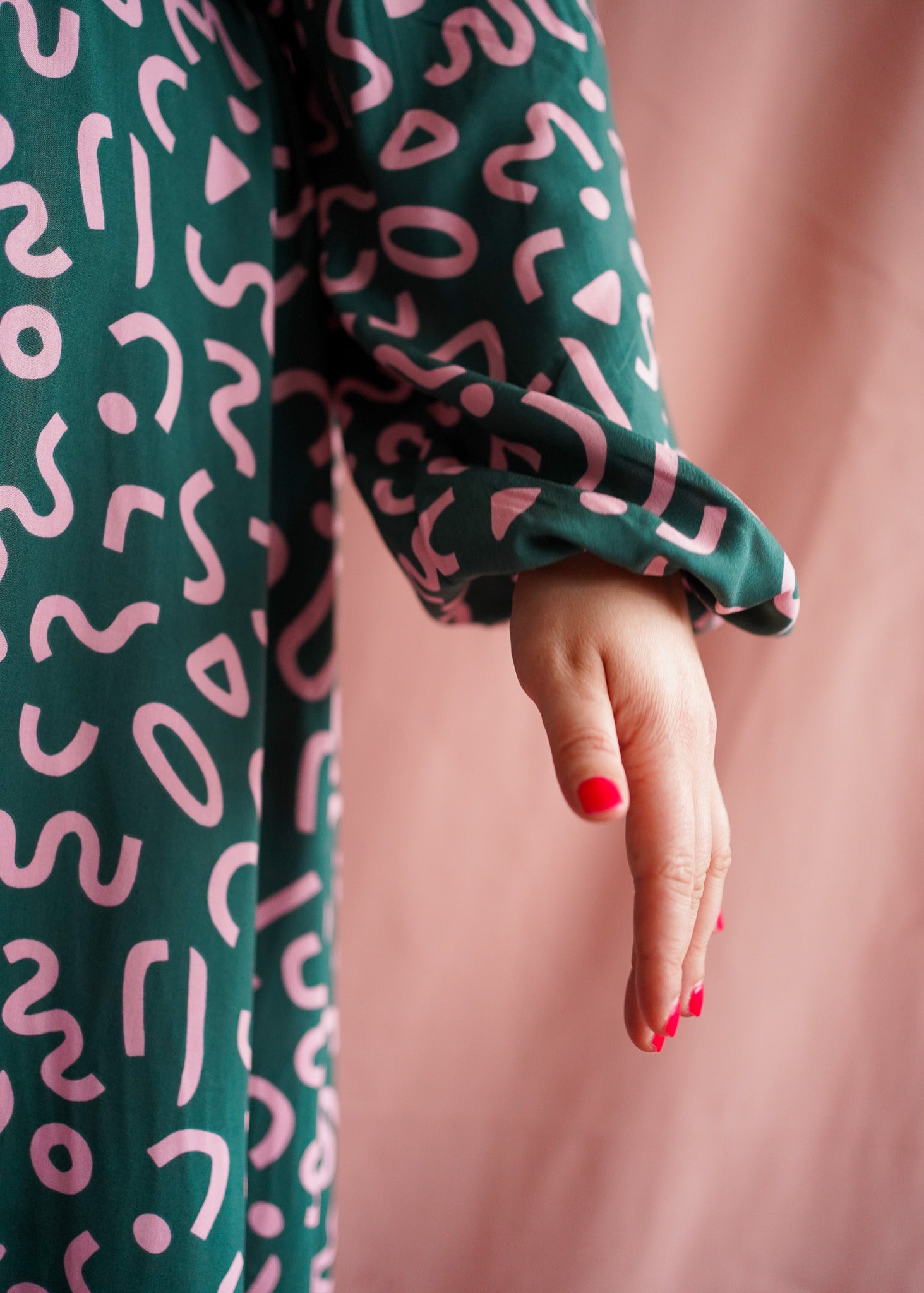 Elisa dress | Green/pink