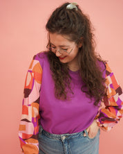 Top Vicky | Paars grafisch