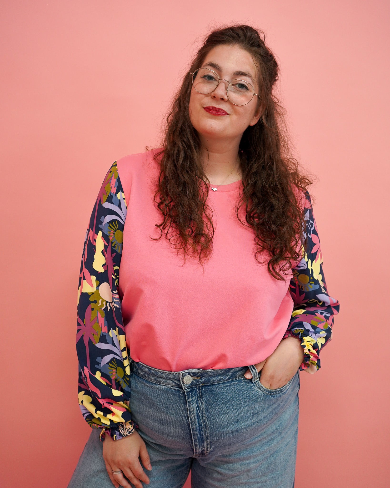 Top Vicky | Roze/navy