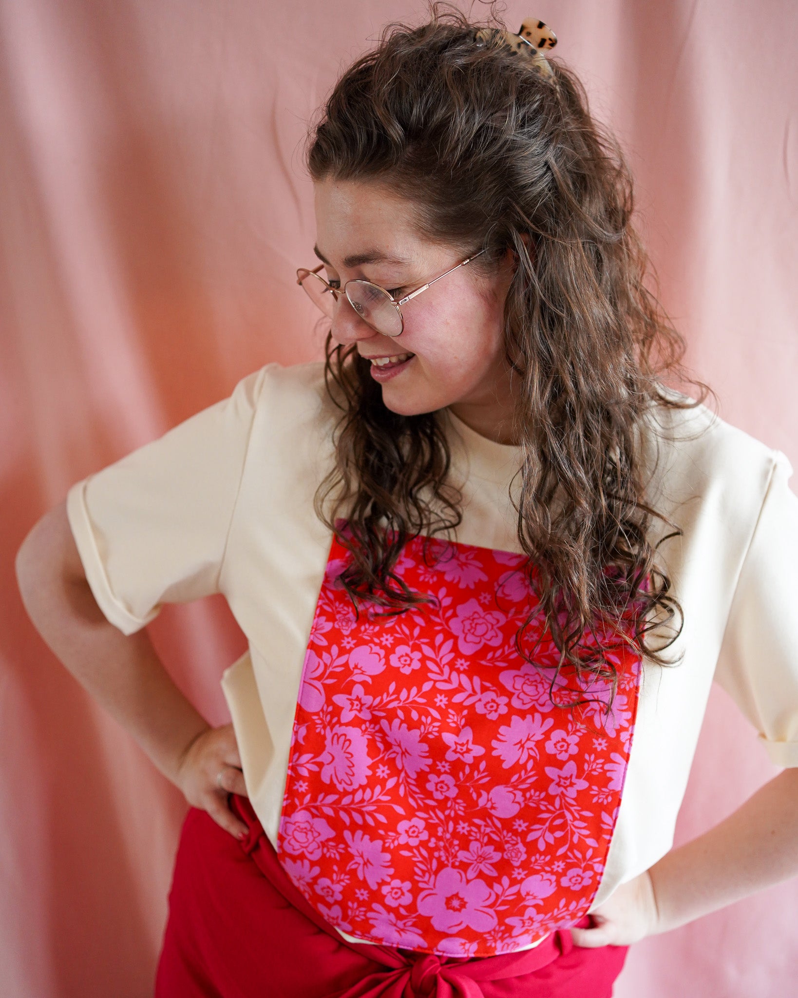 Nina (undyed+red/pink) top