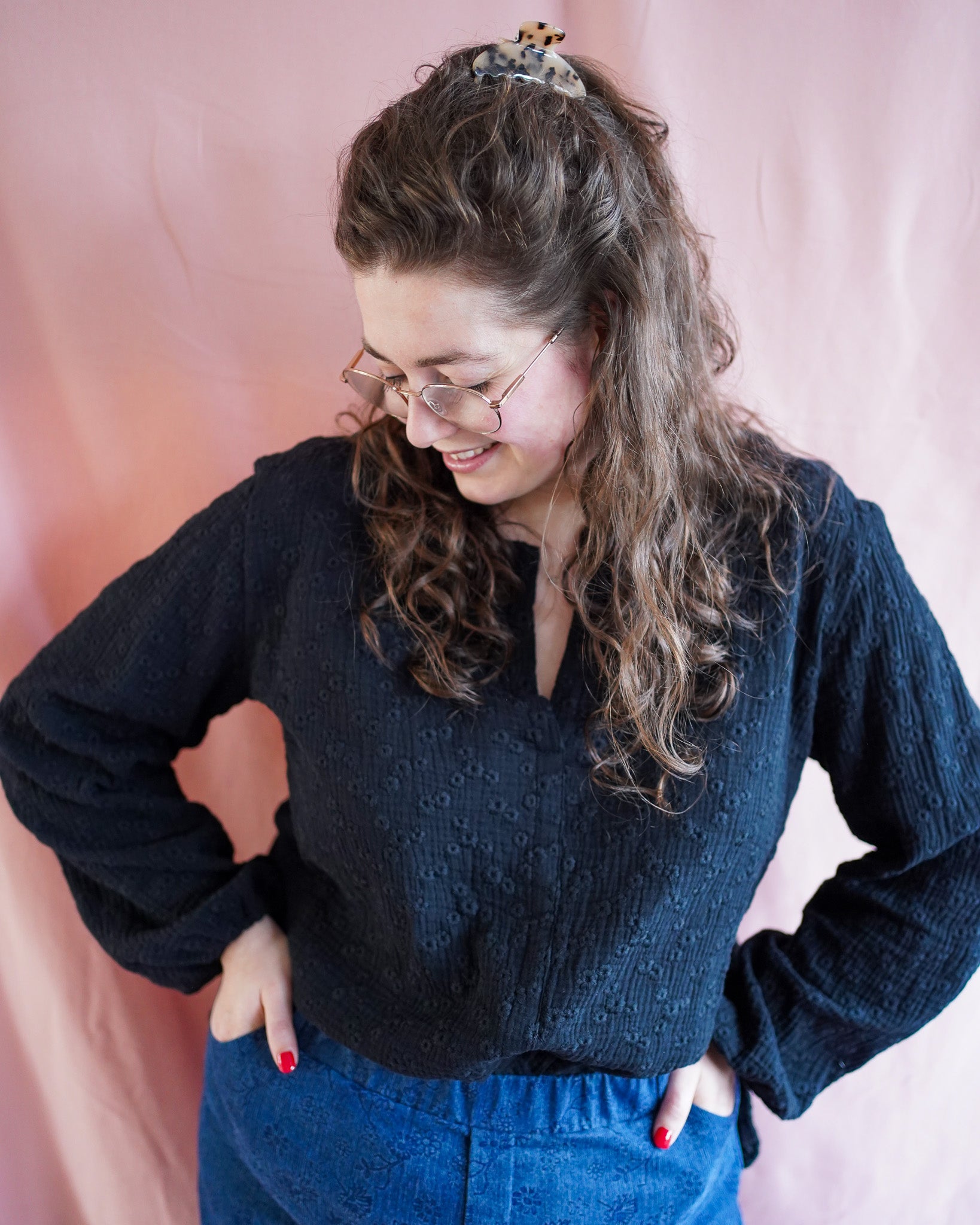 Sophie (black broderie) blouse