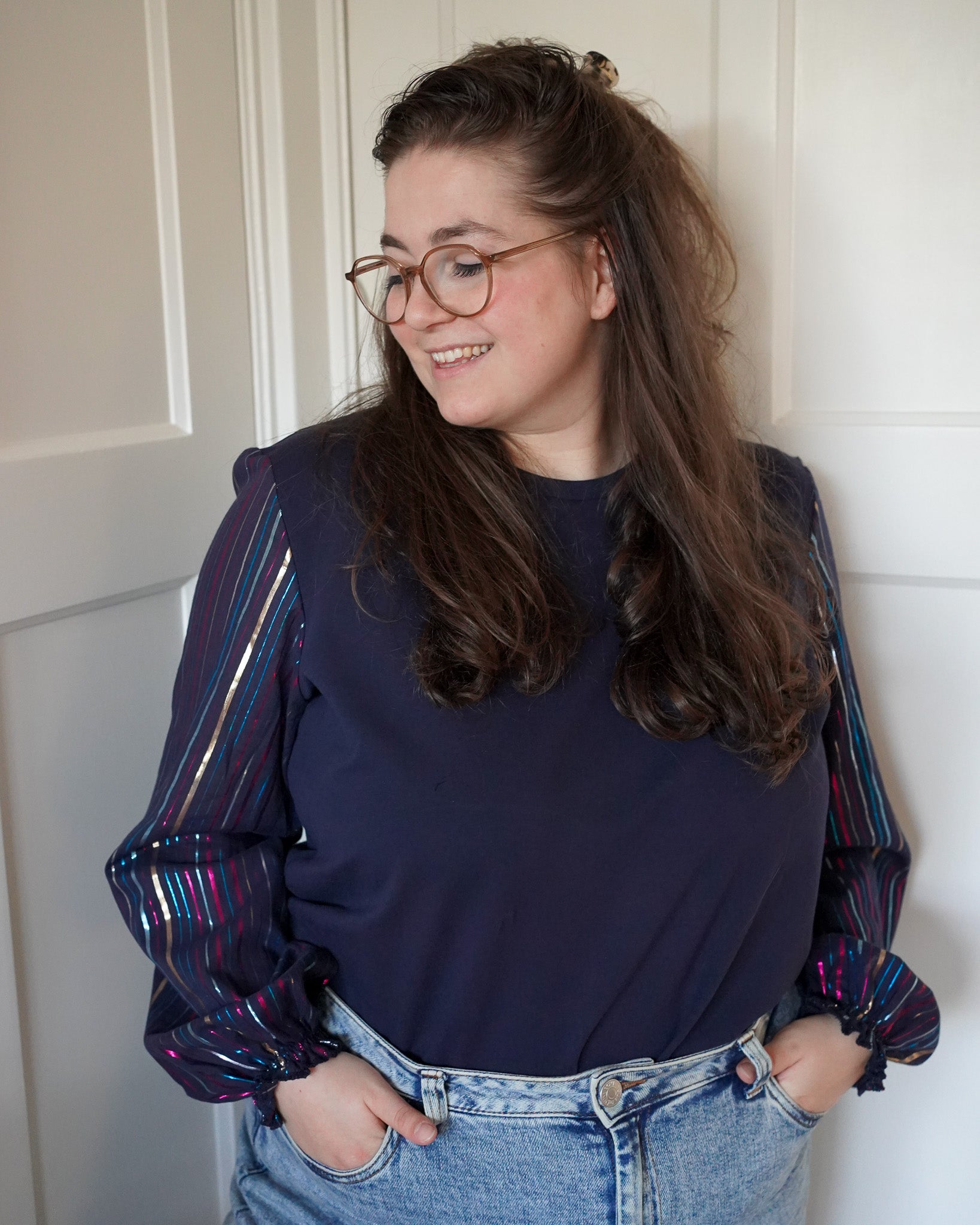 Vicky stripes navy top
