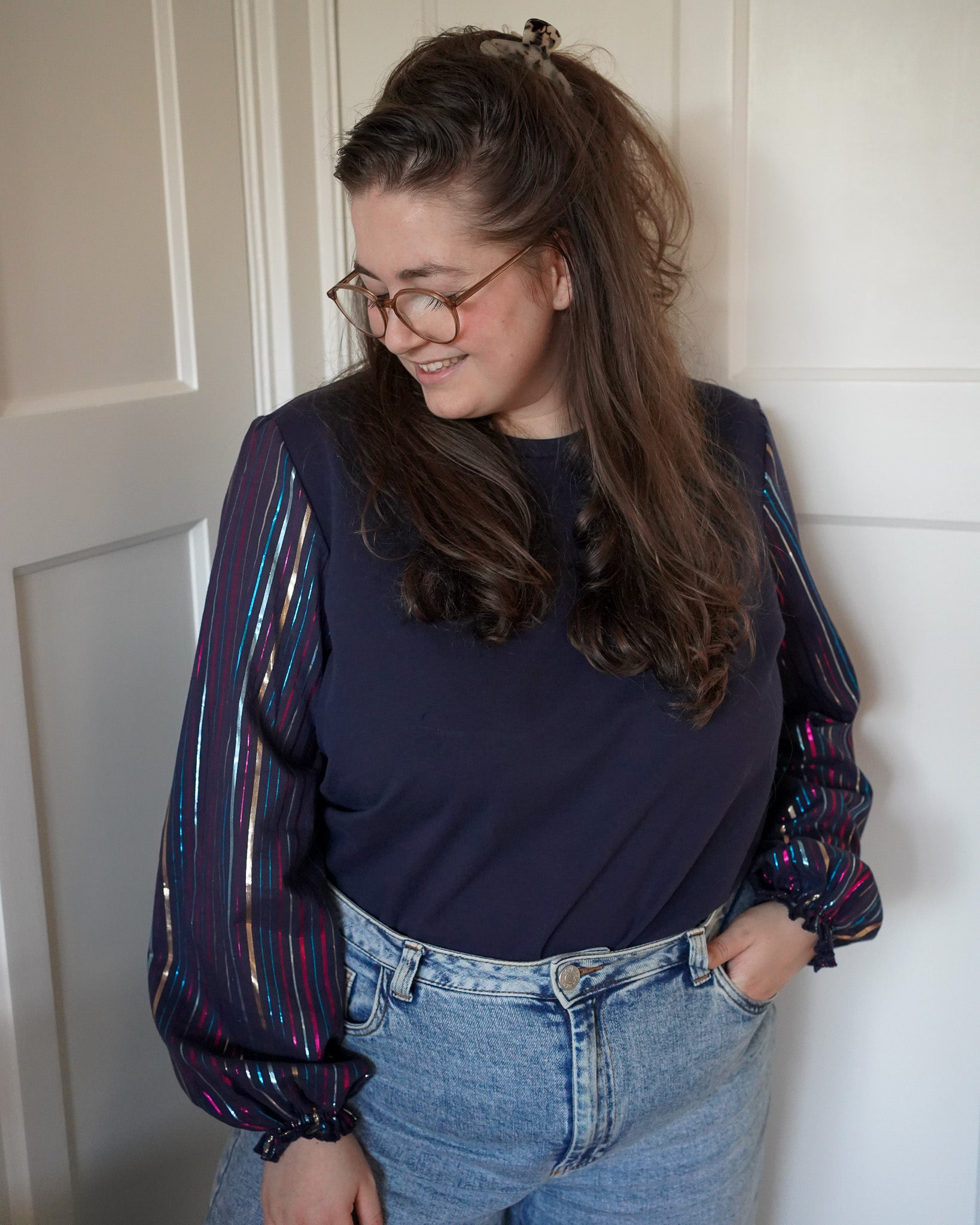Vicky stripes navy top