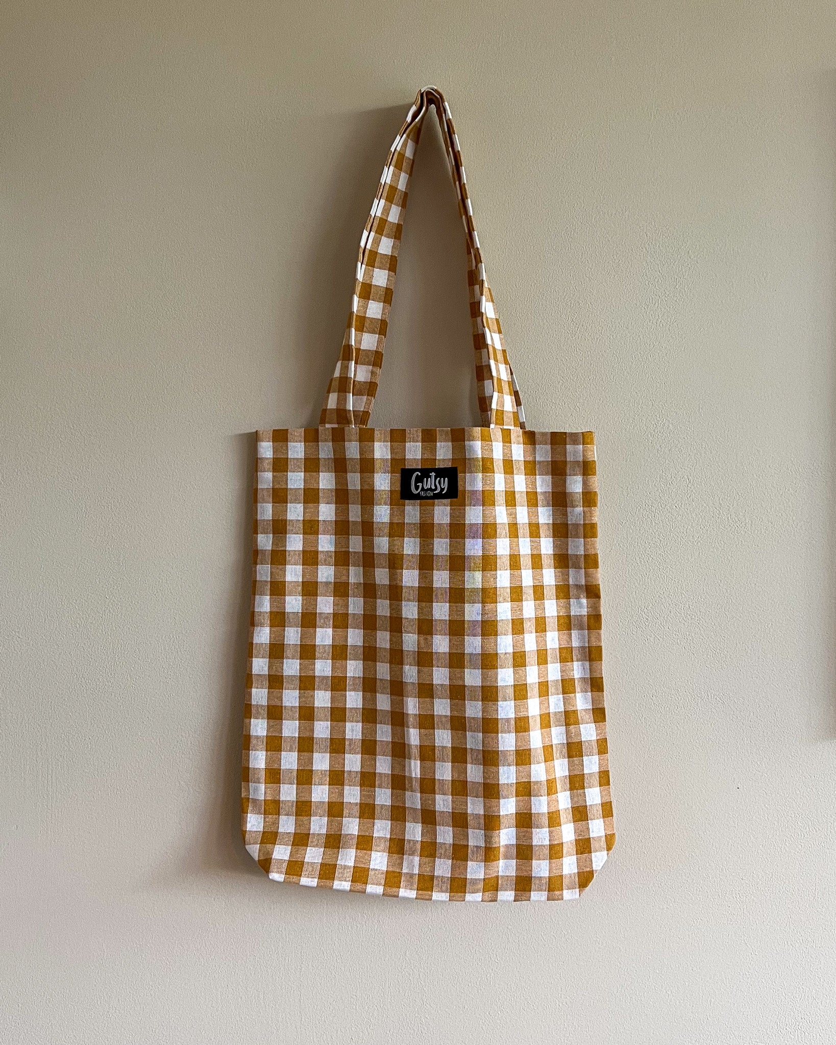 Tote bag | Oker ruit