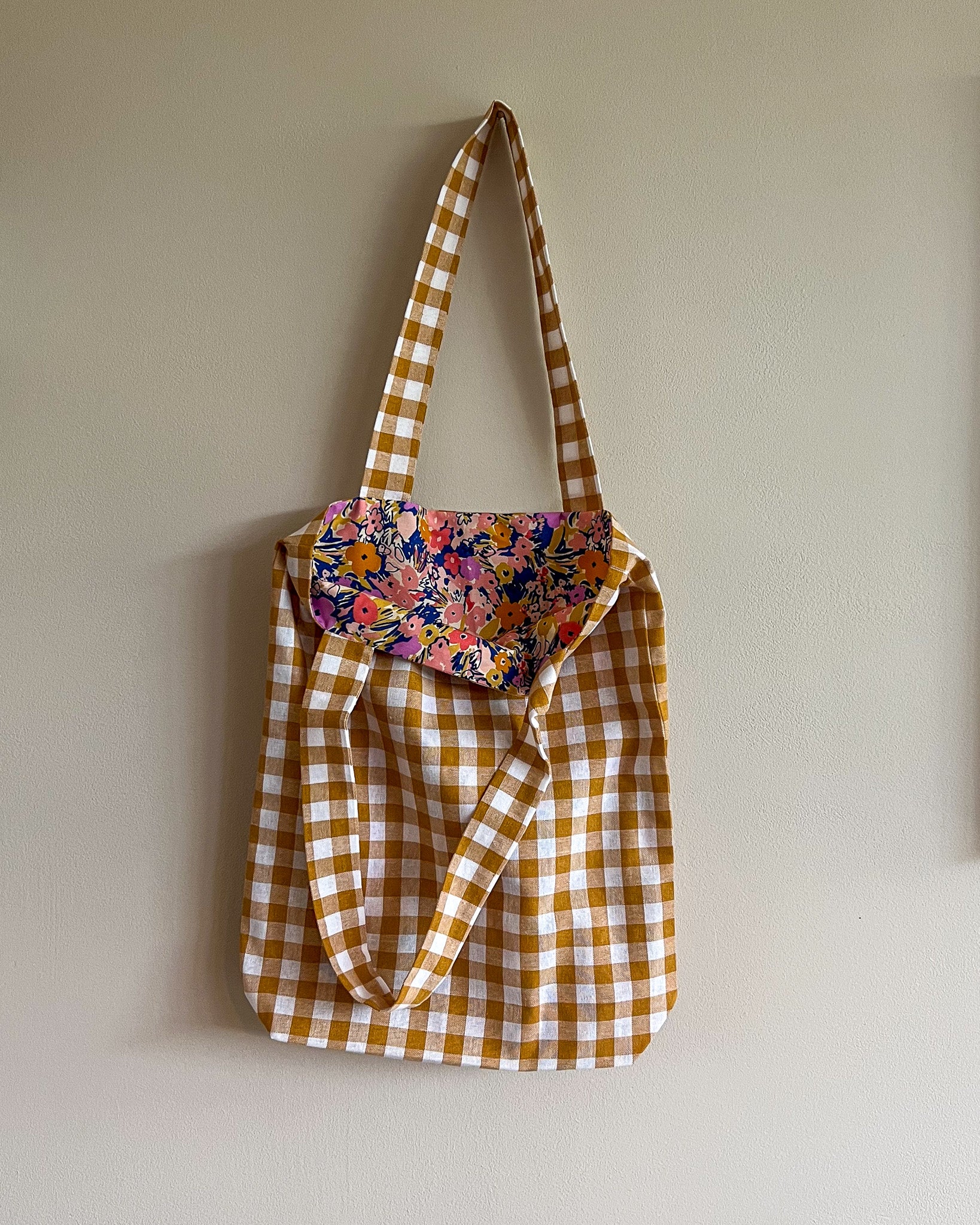 Tote bag | Oker ruit