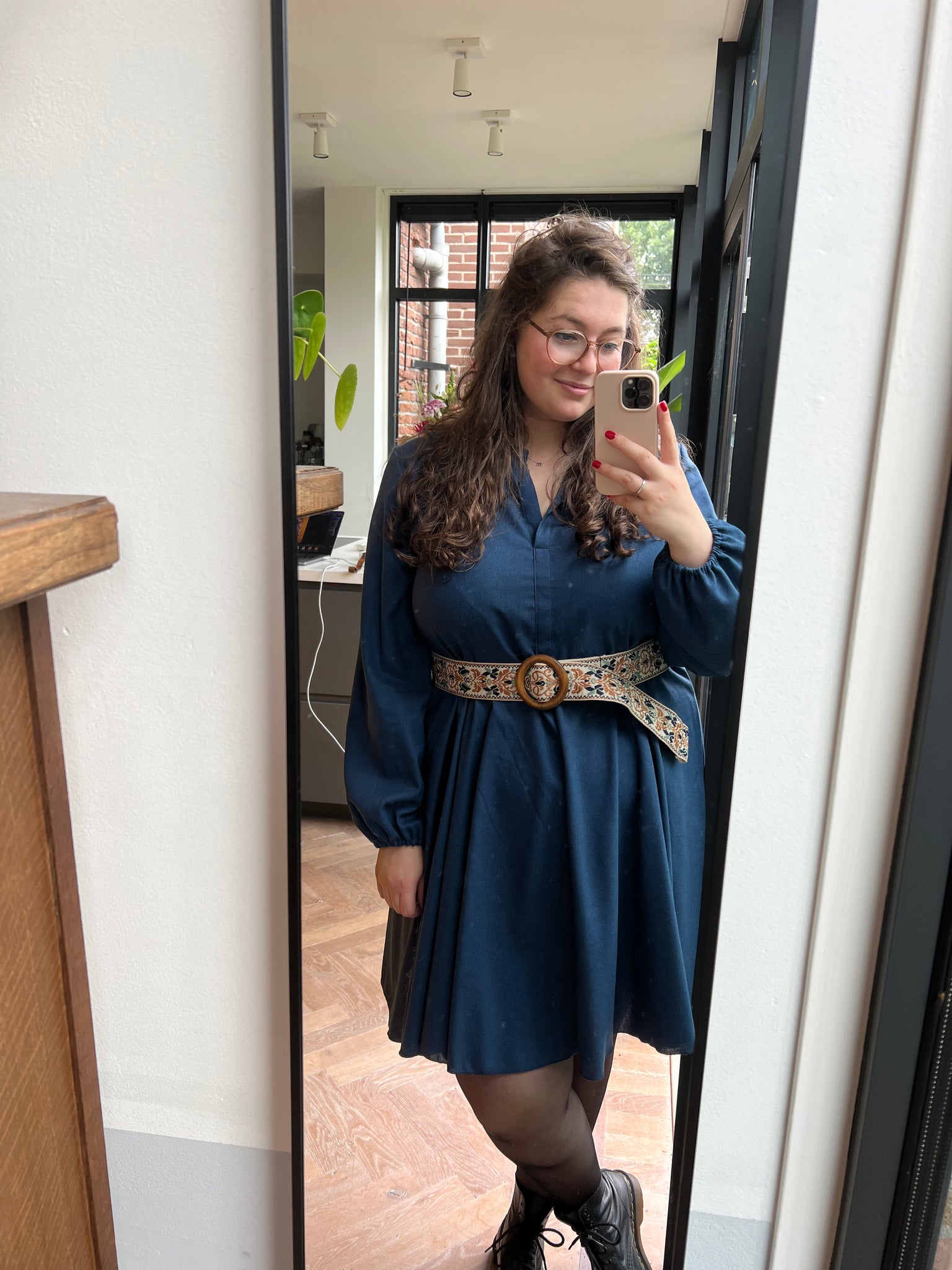 Elisa dress | indigo linnen viscose