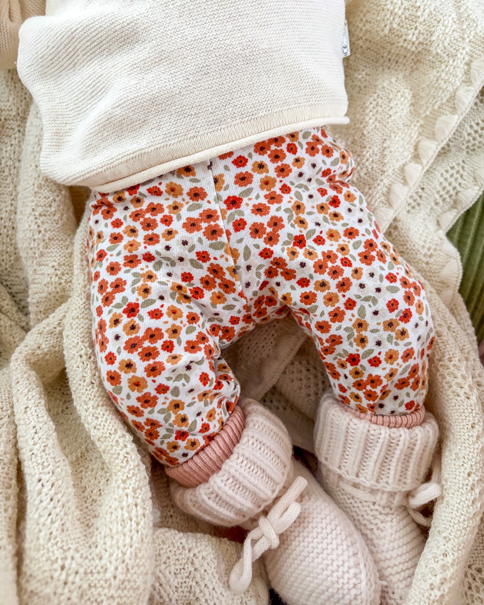 Newborn broekje | Bloemen herfst