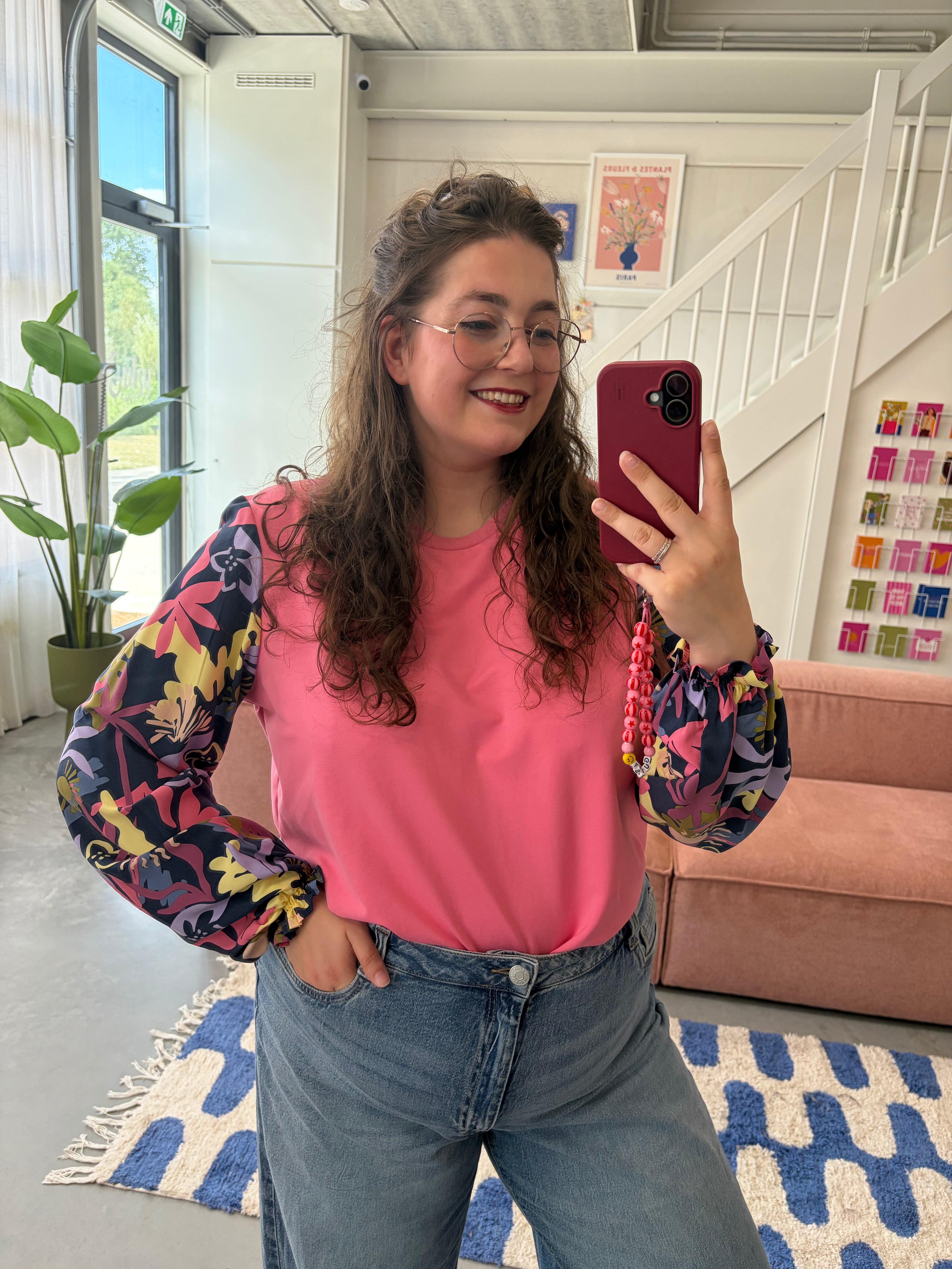 Top Vicky | Roze/navy