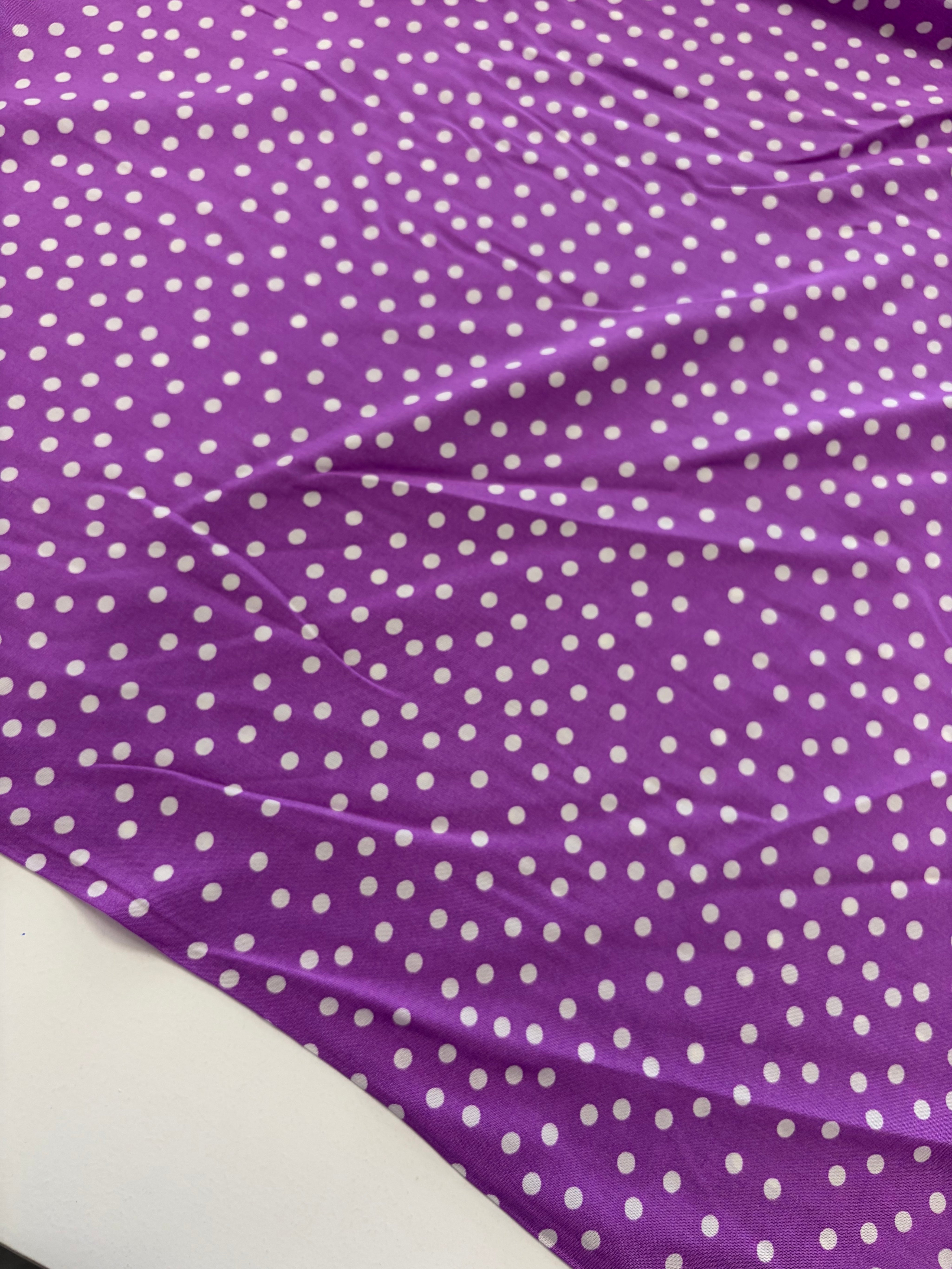 Coupon stof viscose paarse stip