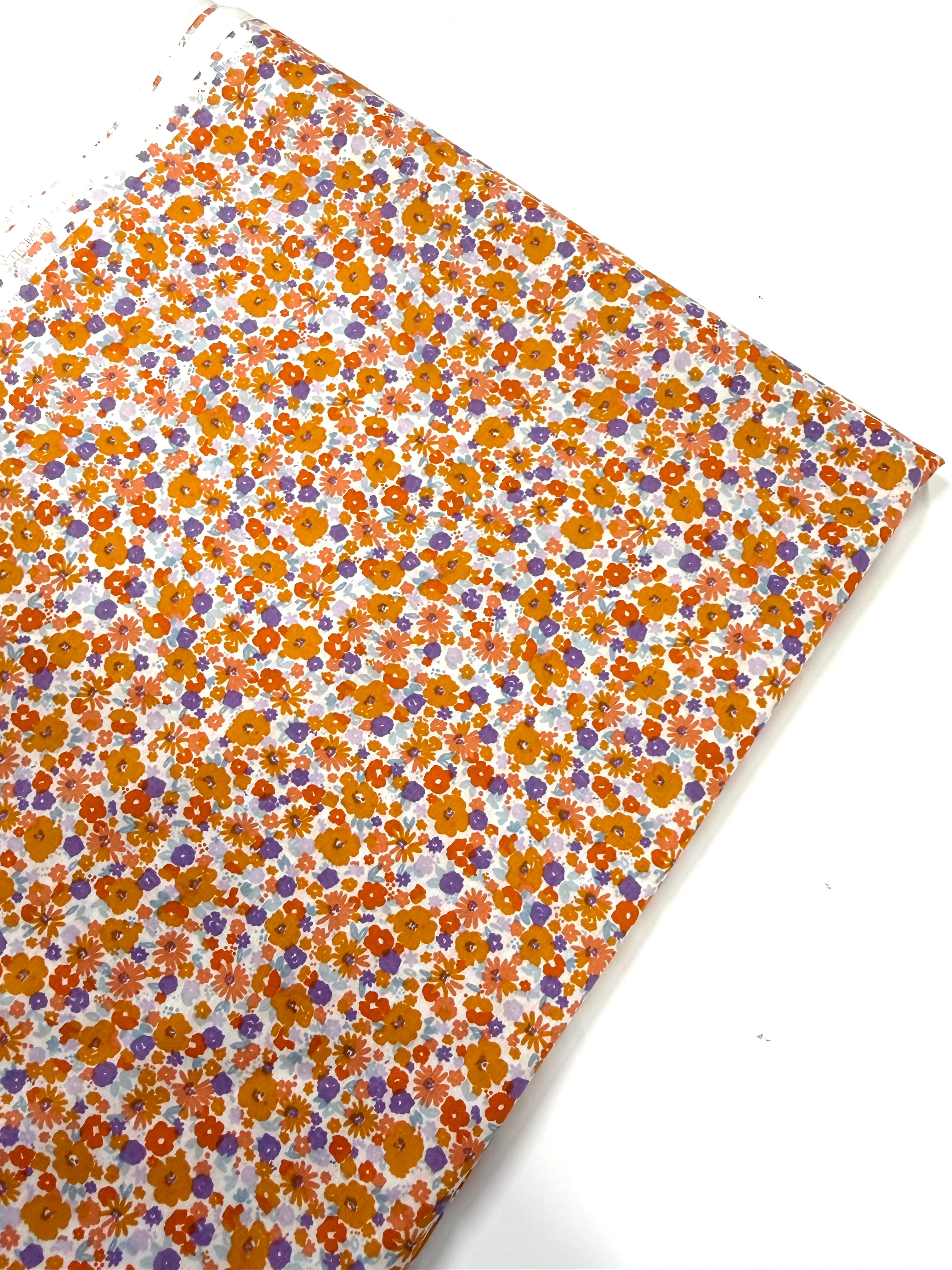 Coupon stof katoen pastel bloemen - 1,5 m