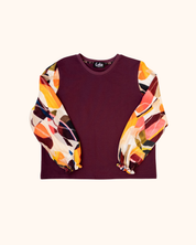 Top Vicky | Bordeaux grafisch