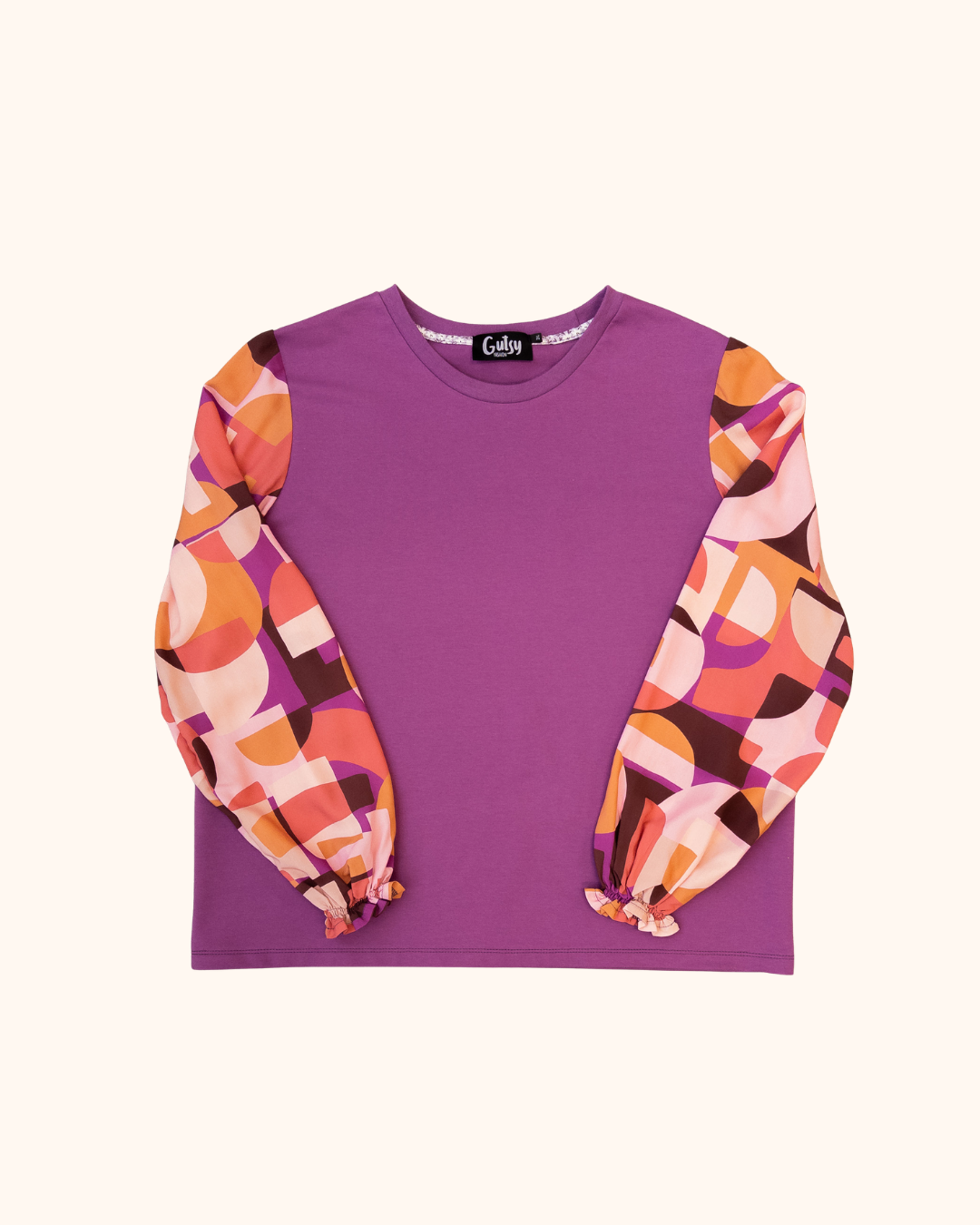 Top Vicky | Paars grafisch