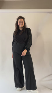 Jeans wide leg Jane | Black denim