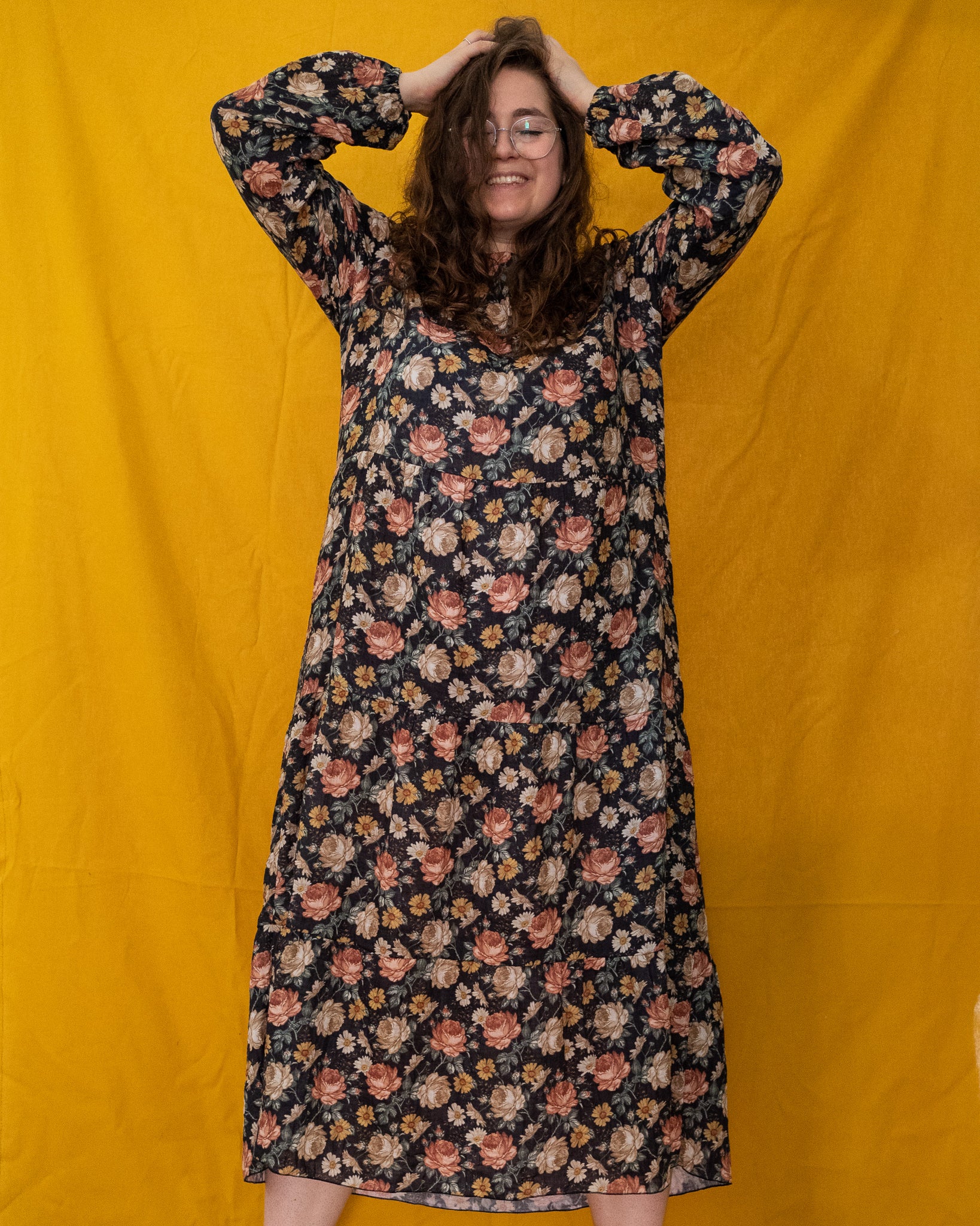 Fay (zwart flowers) dress