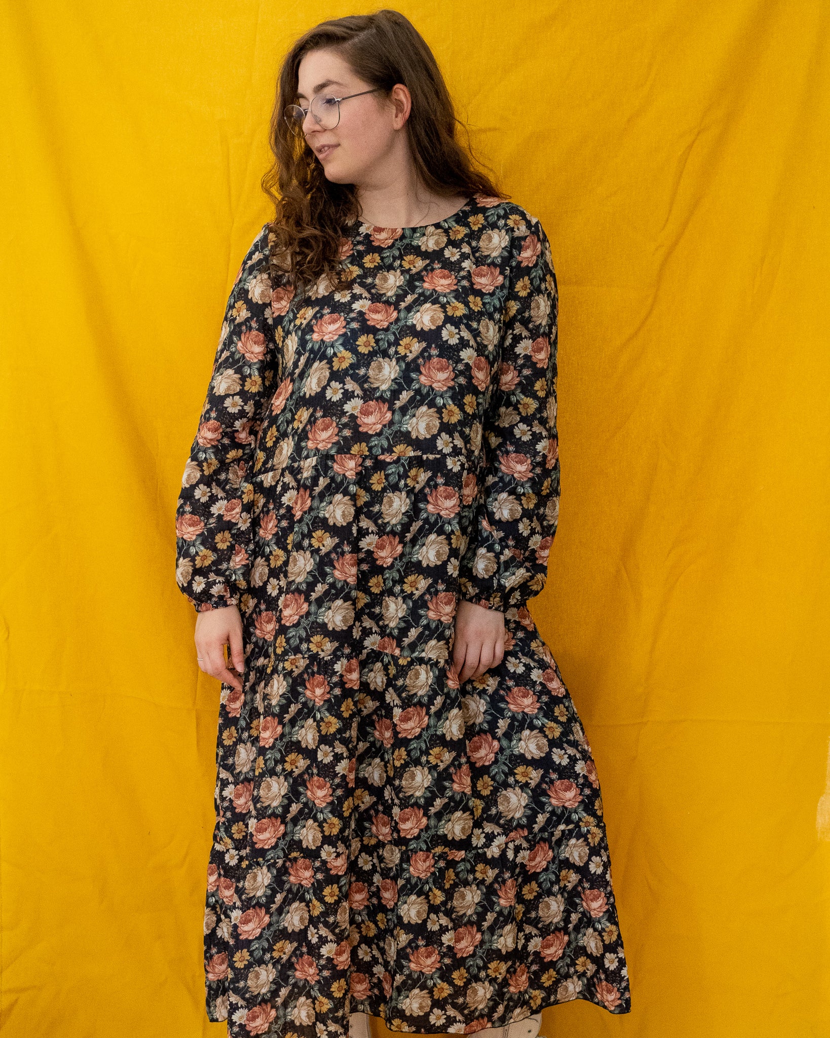 Fay (zwart flowers) dress