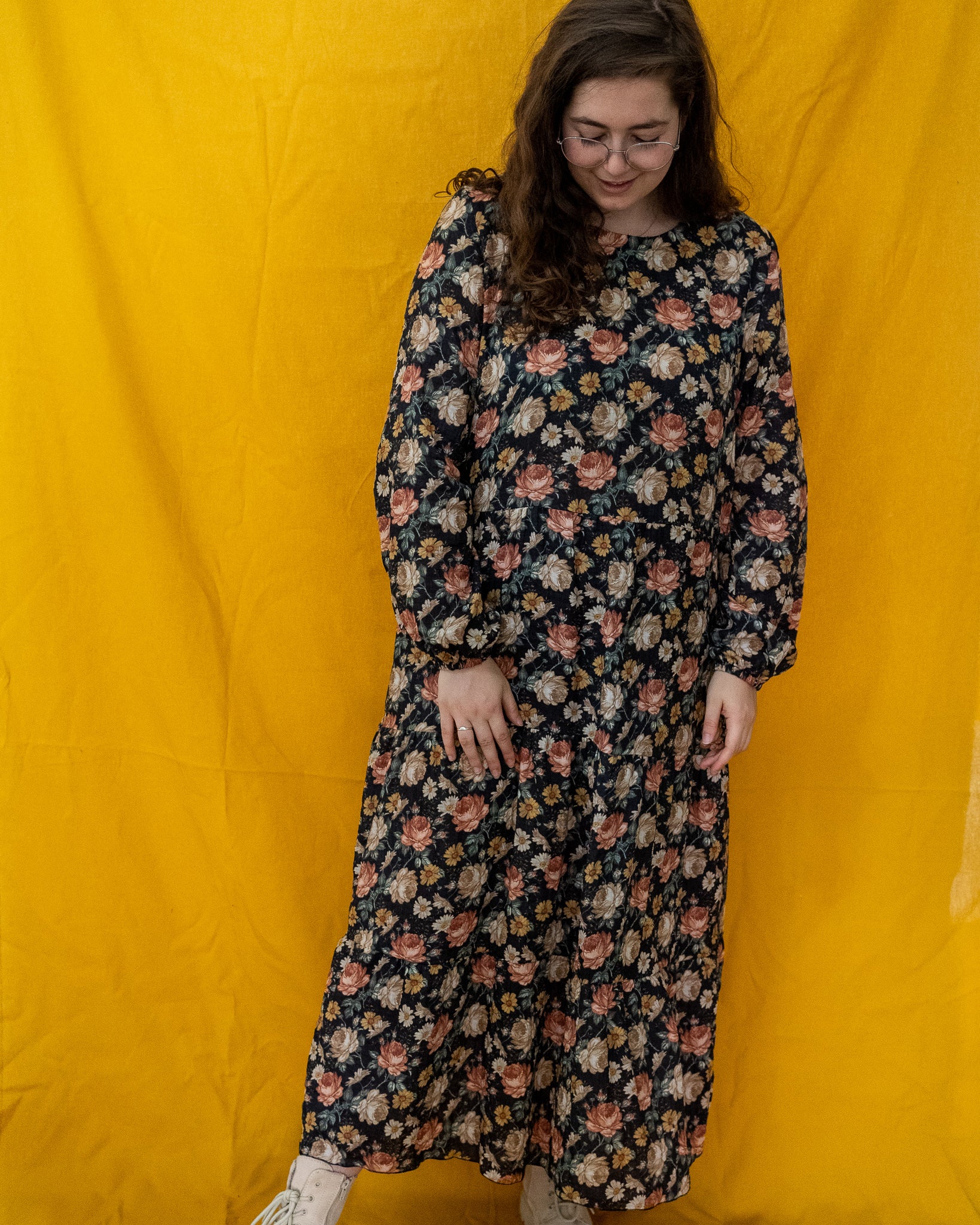 Fay (zwart flowers) dress
