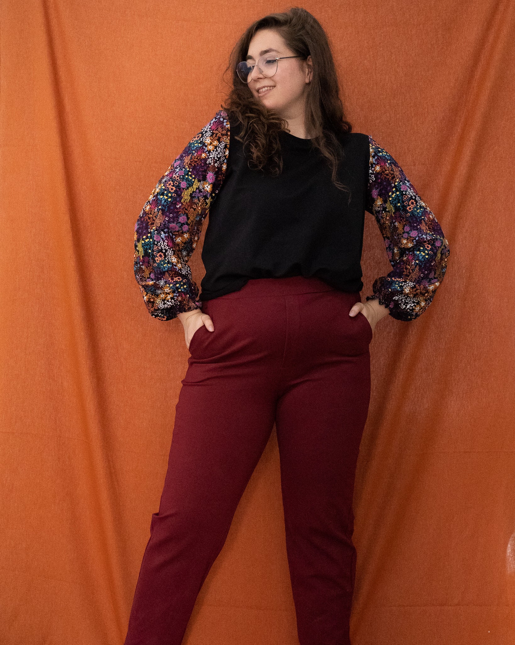 Straight pantalon Elza | Bordeaux